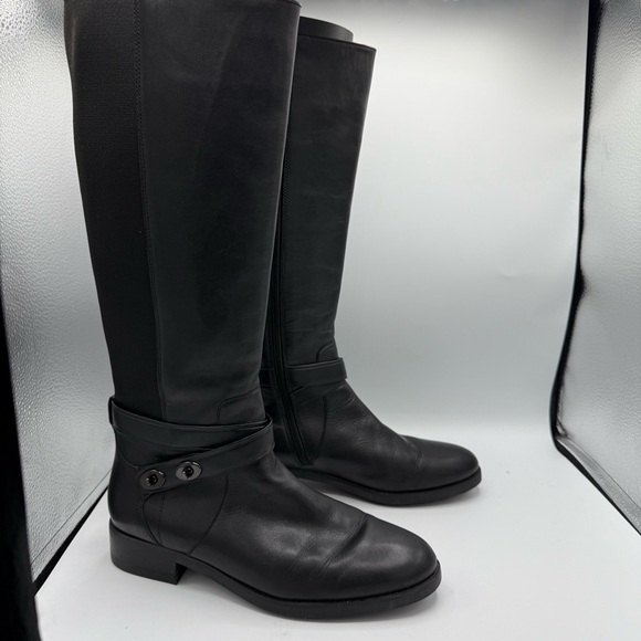 COACH | Essex Semi Matte Leather Tall Boots, Black 9.5 B wide calf/ regular - Picture 8 of 11